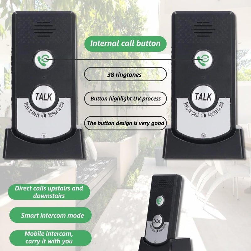 VINGVO Intercom System for Home, 2 Way Voice Intercom Wireless, Home Intercom System Super Long Range Intercomunicador Intercom Doorbell System Unit for Home Hospital Office - Image 3